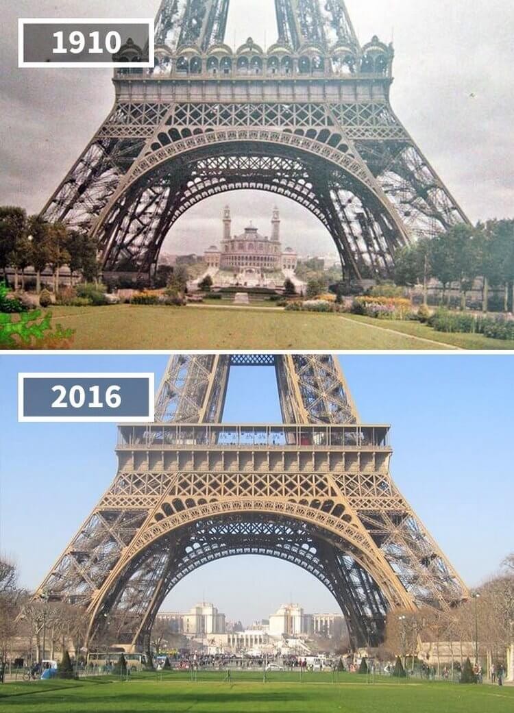 Эйфелева башня, Париж, Франция, 1910 — 2016