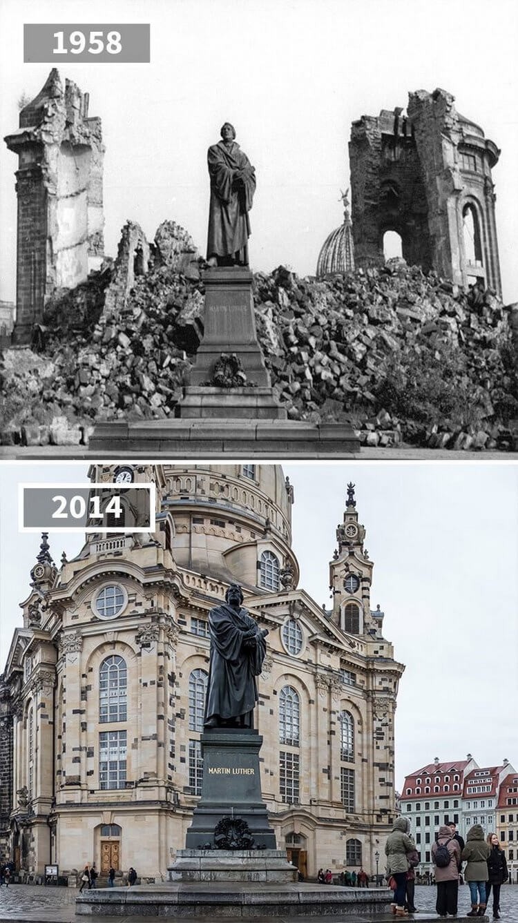 Статуя Мартина Лютера в Дрездене, 1958 — 2014
